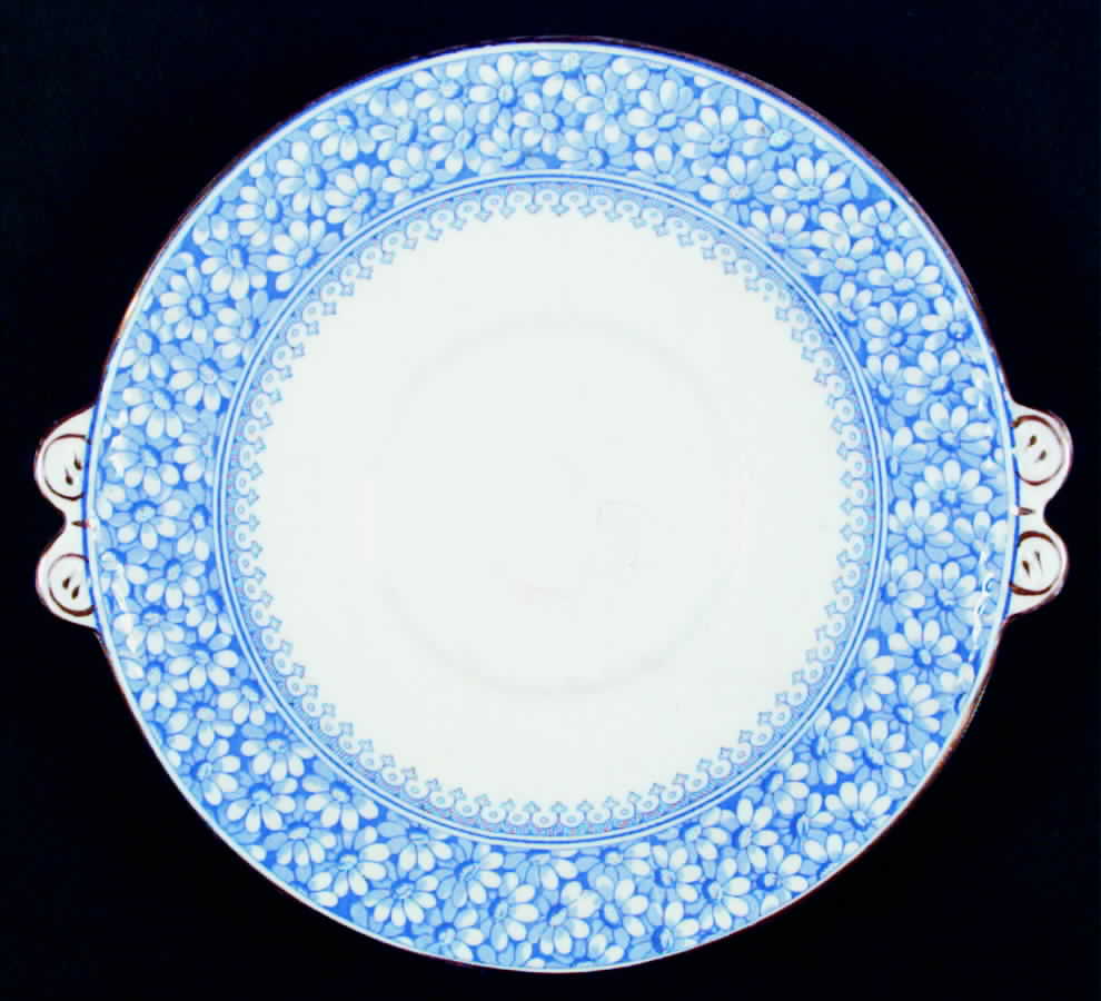 Daisy Blue Handled Cake Plate by Adderley-1