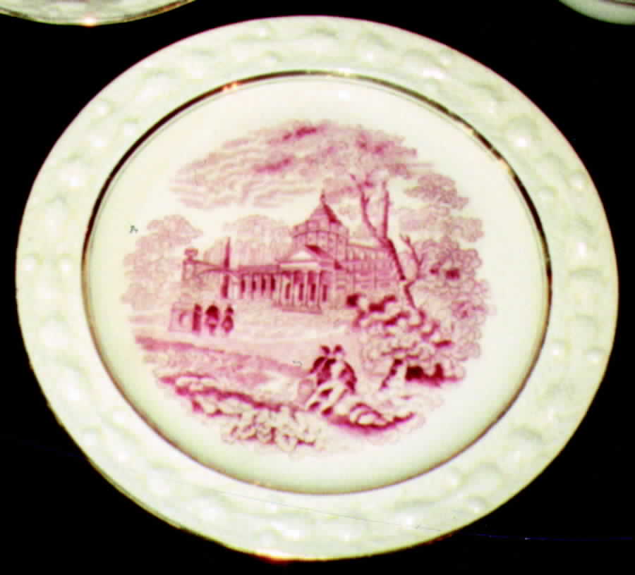 Italian Scenery Pink Salad Plate by Adams China-1