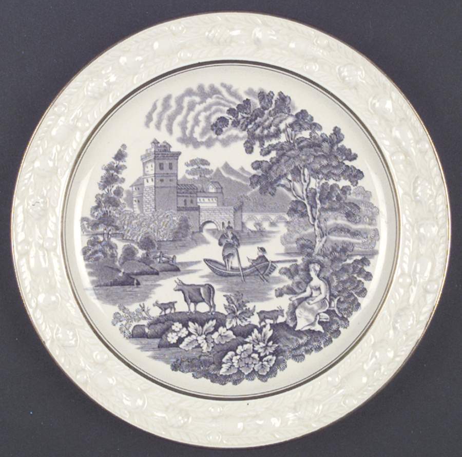 Italian Scenery Mulberry Luncheon Plate by Adams China-1