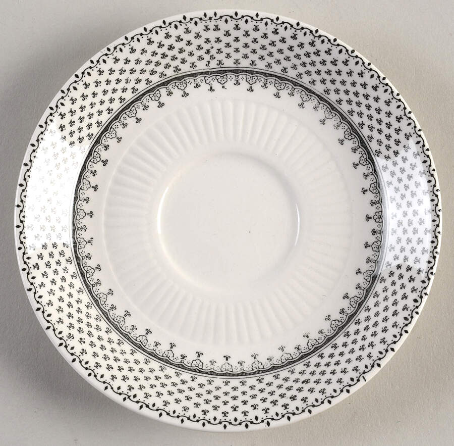Minuet Black (Older, Wm  Adams Bcskstmp) Saucer for Irish Coffee Cup by Adams China-1