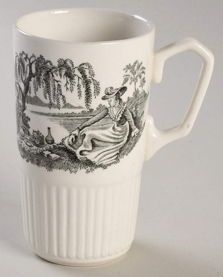 Minuet Black (Older, Wm  Adams Bcskstmp) Irish Coffee Cup by Adams China-1