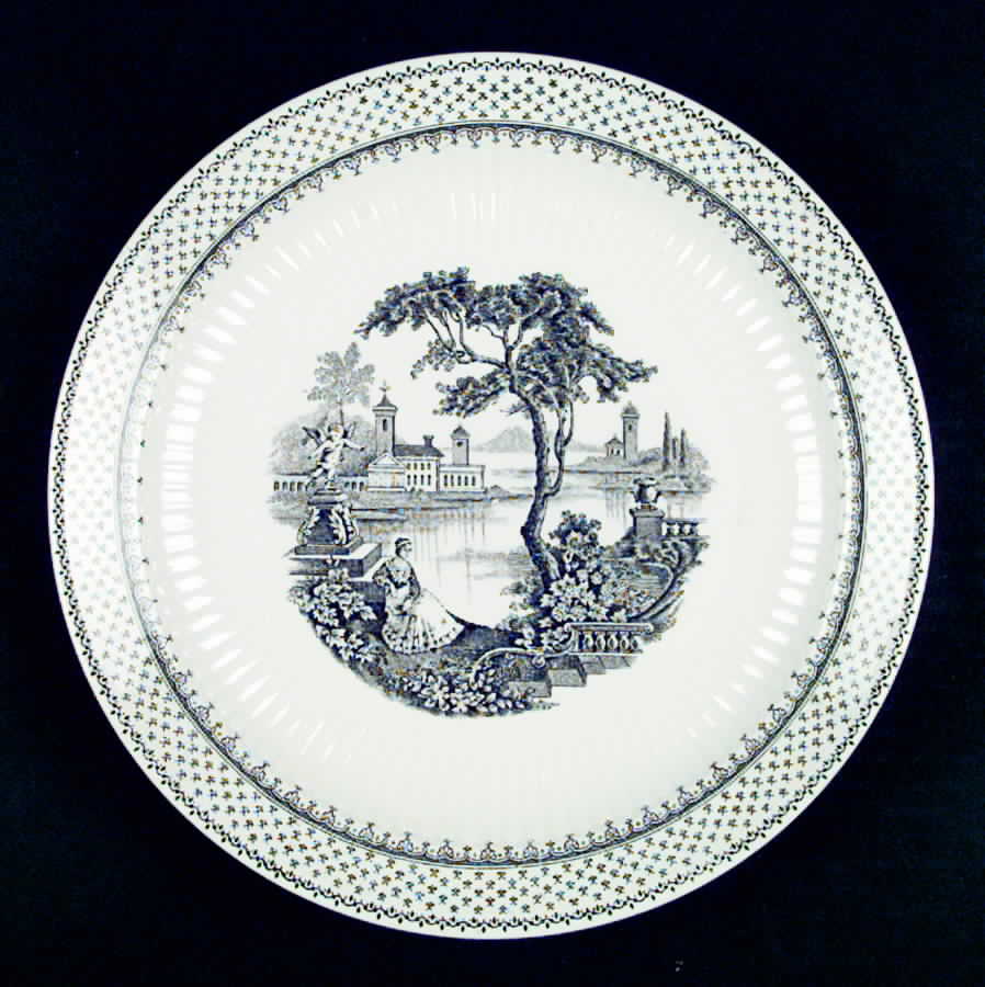 Minuet Black (Older, Wm  Adams Bcskstmp) Dinner Plate by Adams China-1