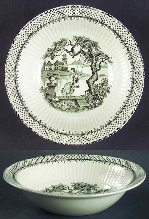 Minuet Black (Older, Wm  Adams Bcskstmp) Rim Cereal Bowl by Adams China-1