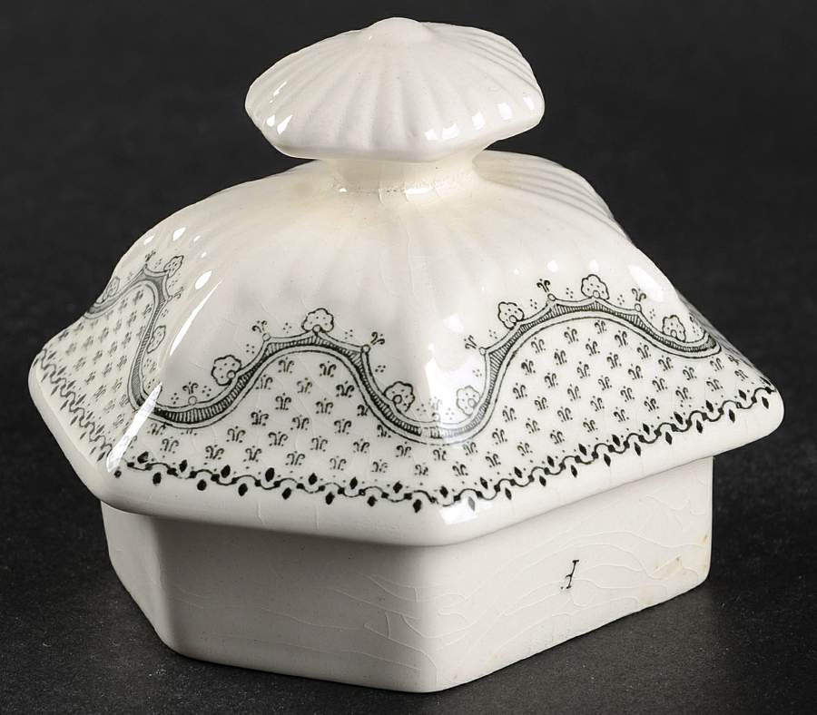 Minuet Black (Older, Wm  Adams Bcskstmp) Lid for Teapot by Adams China-1