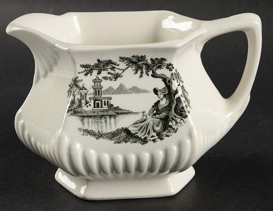 Minuet Black (Older, Wm  Adams Bcskstmp) Creamer by Adams China-1
