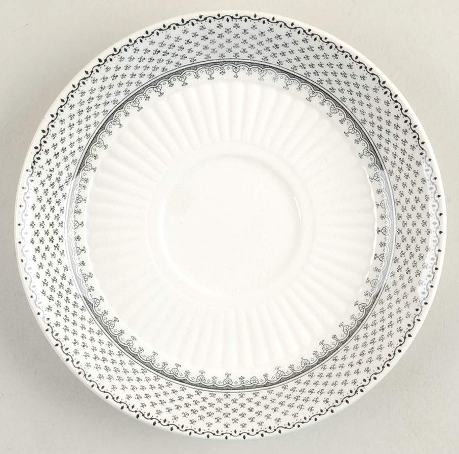 Minuet Black (Older, Wm  Adams Bcskstmp) Saucer for Flat Cup by Adams China-1