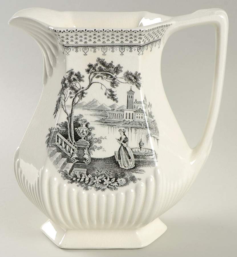 Minuet Black (Older, Wm  Adams Bcskstmp) 48 Oz Pitcher by Adams China-1