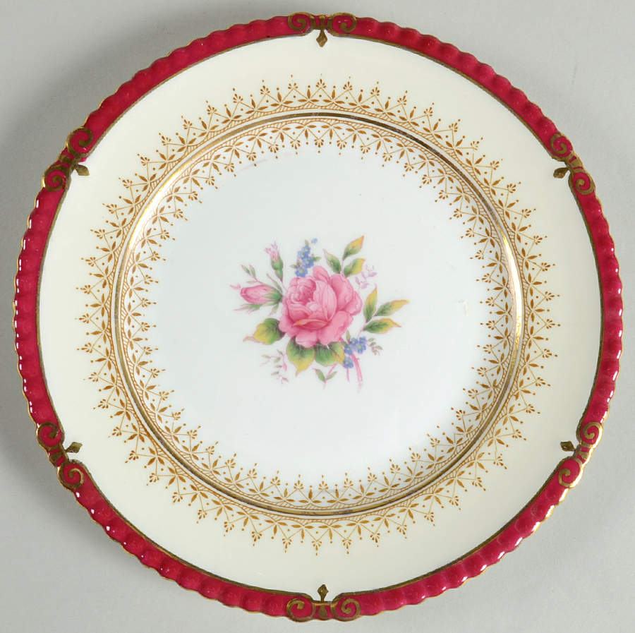 Rutherglen Maroon Salad Plate by John  Aynsley & Sons-1