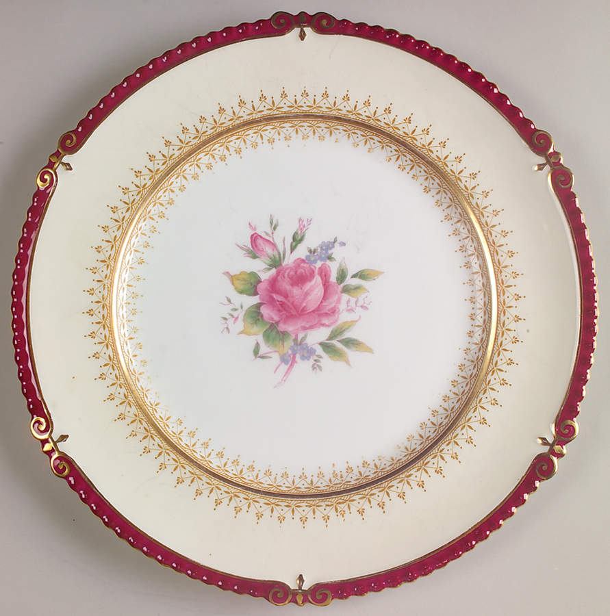 Rutherglen Maroon Dinner Plate by John  Aynsley & Sons-1