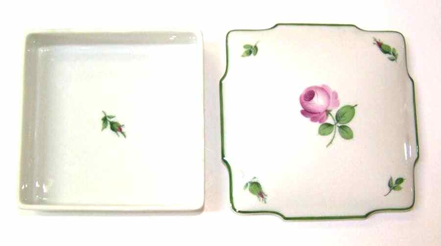 Vienna Rose Square Box with Lid by Wiener Porzellan-1