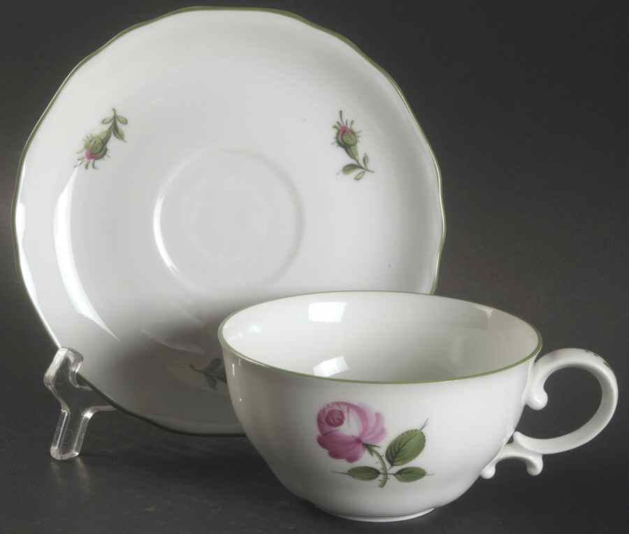 Vienna Rose Flat Cup & Saucer Set by Wiener Porzellan-1