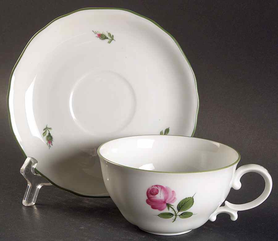 Vienna Rose Flat Cup & Saucer Set by Wiener Porzellan-1
