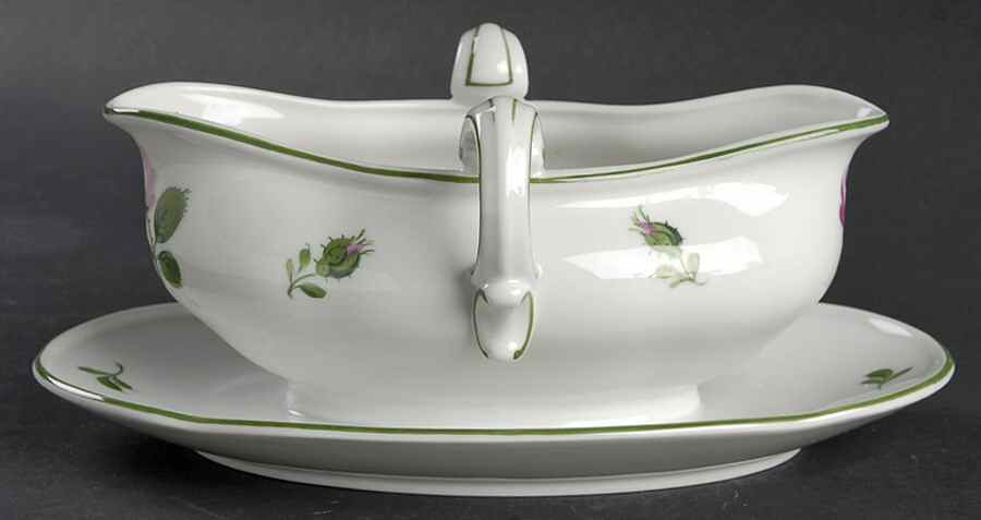 Vienna Rose Gravy Boat with Attached Underplate by Wiener Porzellan-1