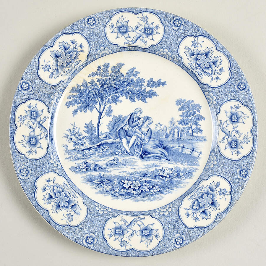 Blue Lawnton Salad Plate by Adams China-1