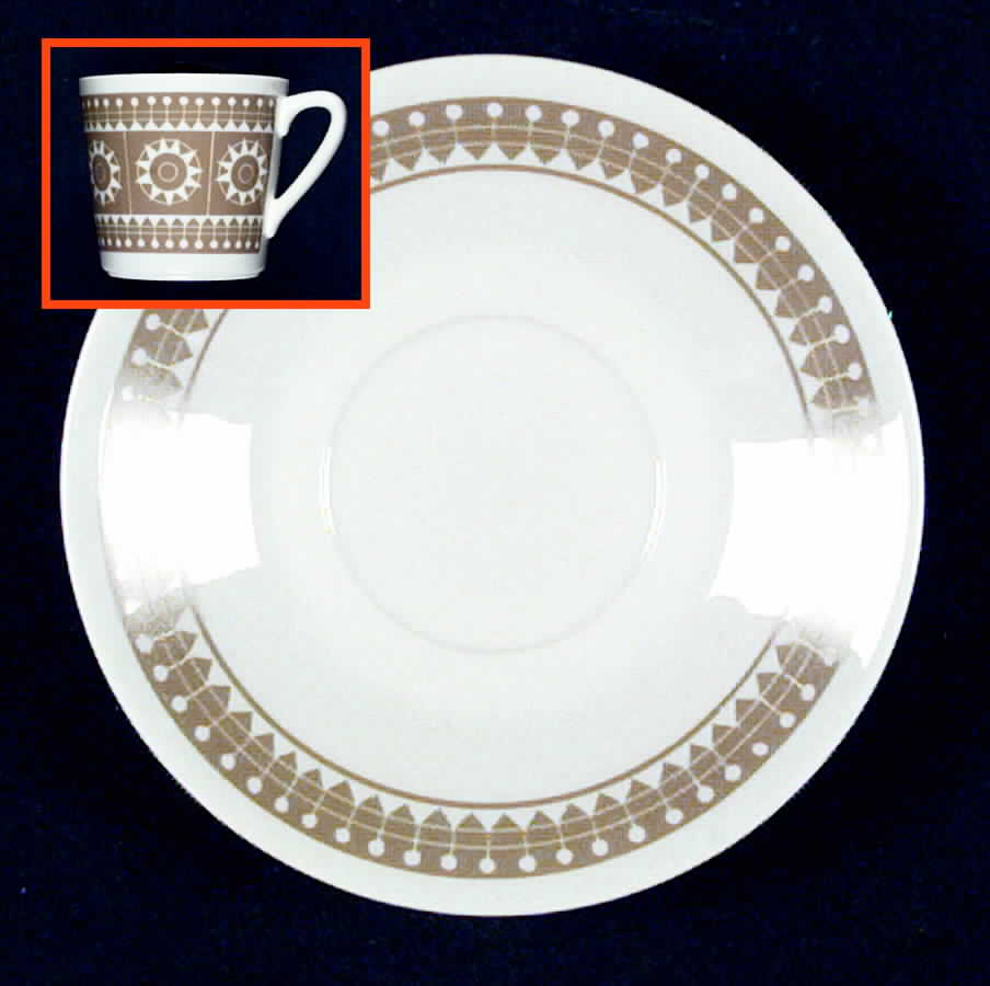 ARA56G Flat Demitasse Cup & Saucer Set by Arabia of Finland-1