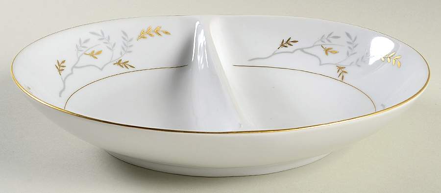 Woodmere 10" Oval Divided Vegetable Bowl by ACI-1