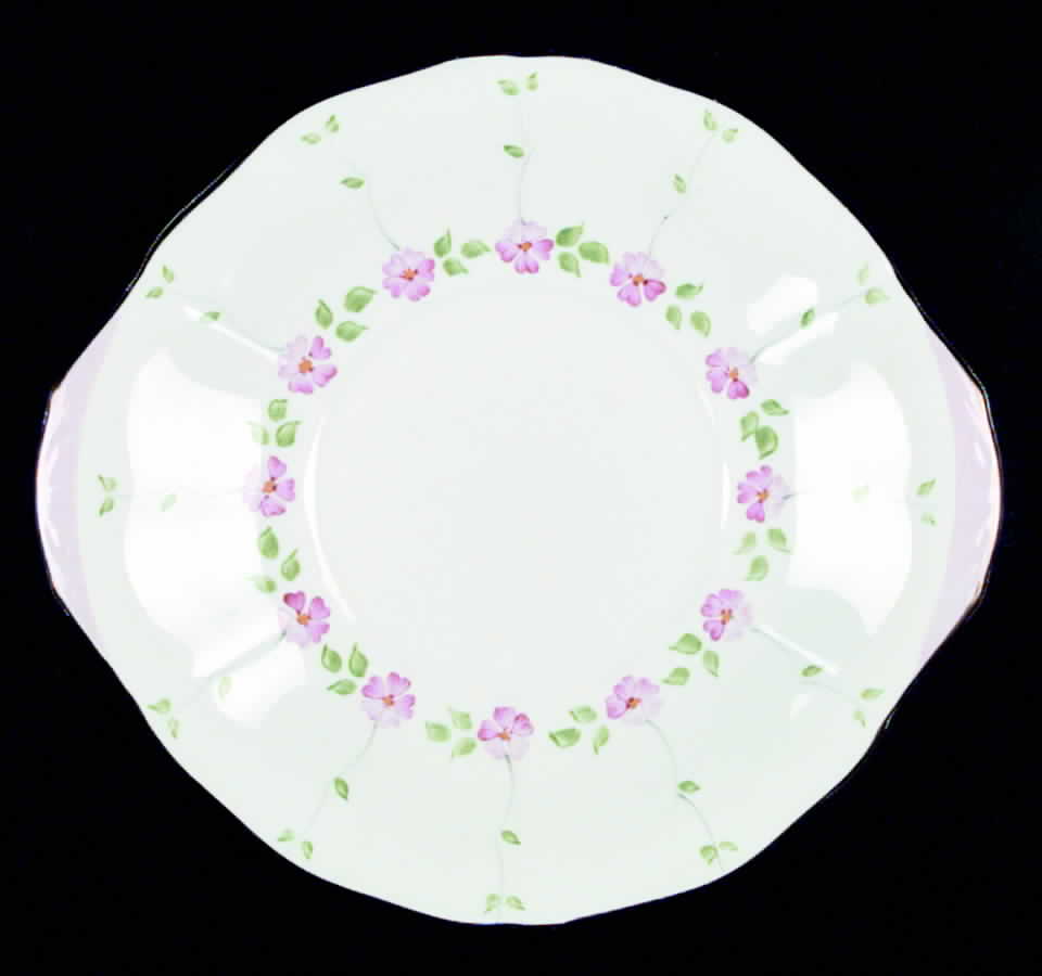 ADD24 (Pink Flowers) Handled Cake Plate by Adderley-1