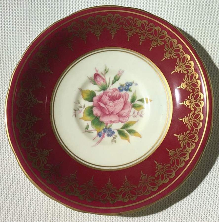 C805 Red Saucer by John  Aynsley & Sons-1