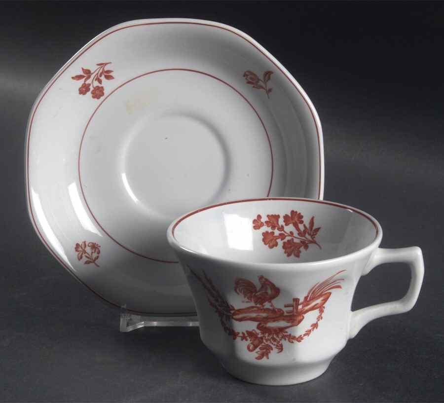 Chantecler Flat Cup & Saucer Set by Adams China-1