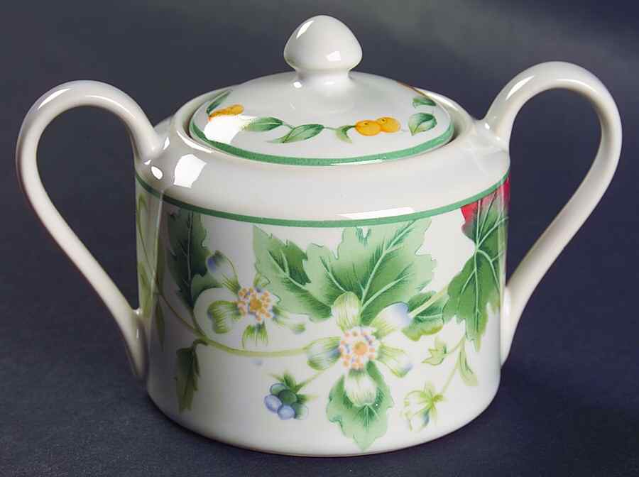 Country Fruit Sugar Bowl & Lid by Avon-1