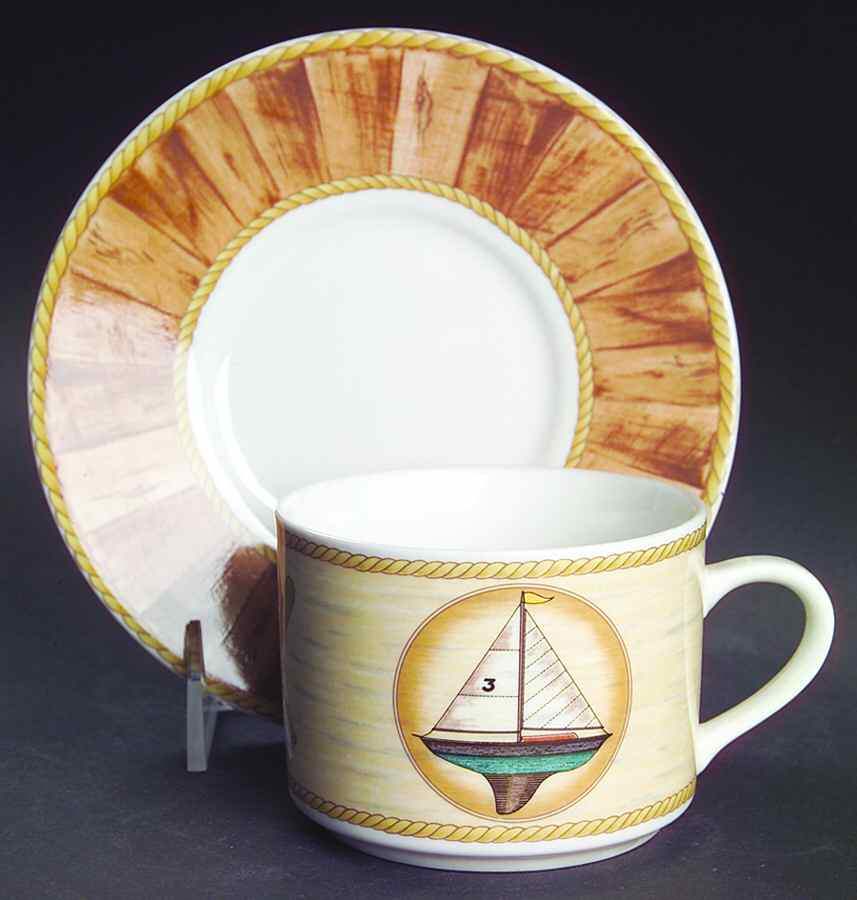 Chesapeake Flat Cup & Saucer Set by American Atelier-1
