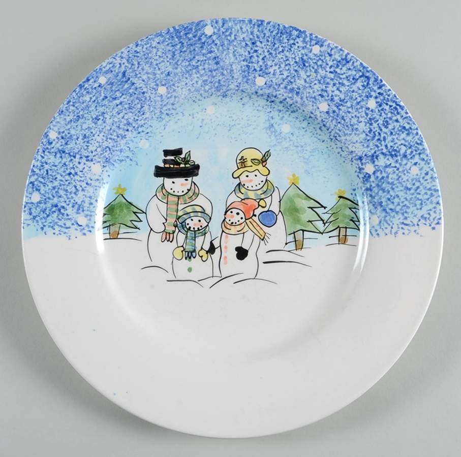 Snowman Dinner Plate by American Atelier-1