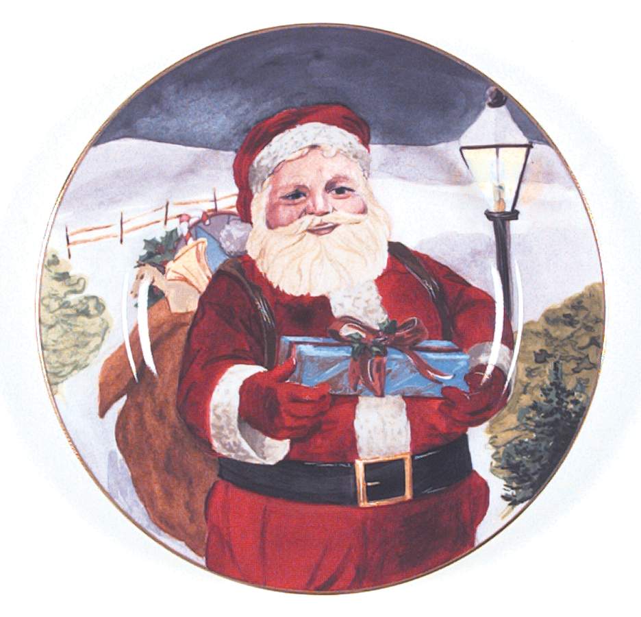 Santa Salad/Dessert Plate by American Atelier-1