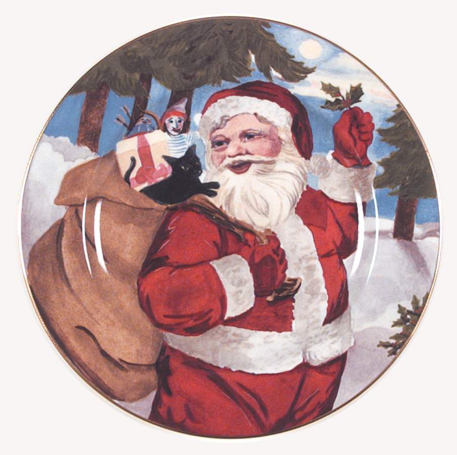 Santa Salad/Dessert Plate by American Atelier-1