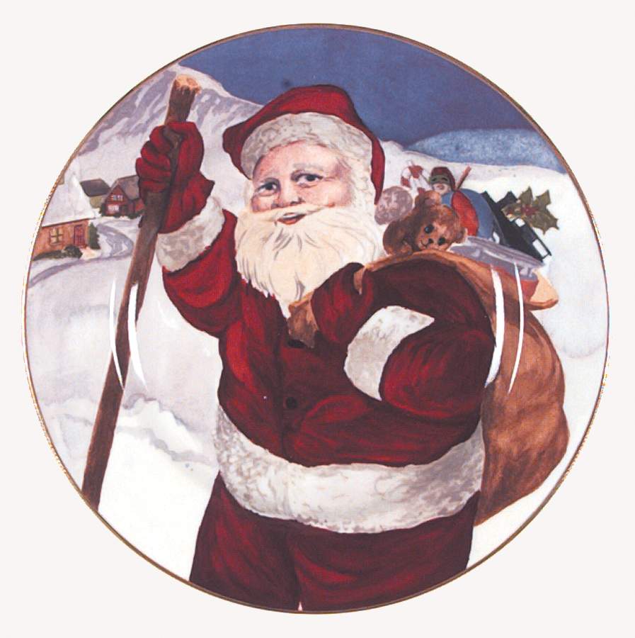 Santa Salad/Dessert Plate by American Atelier-1