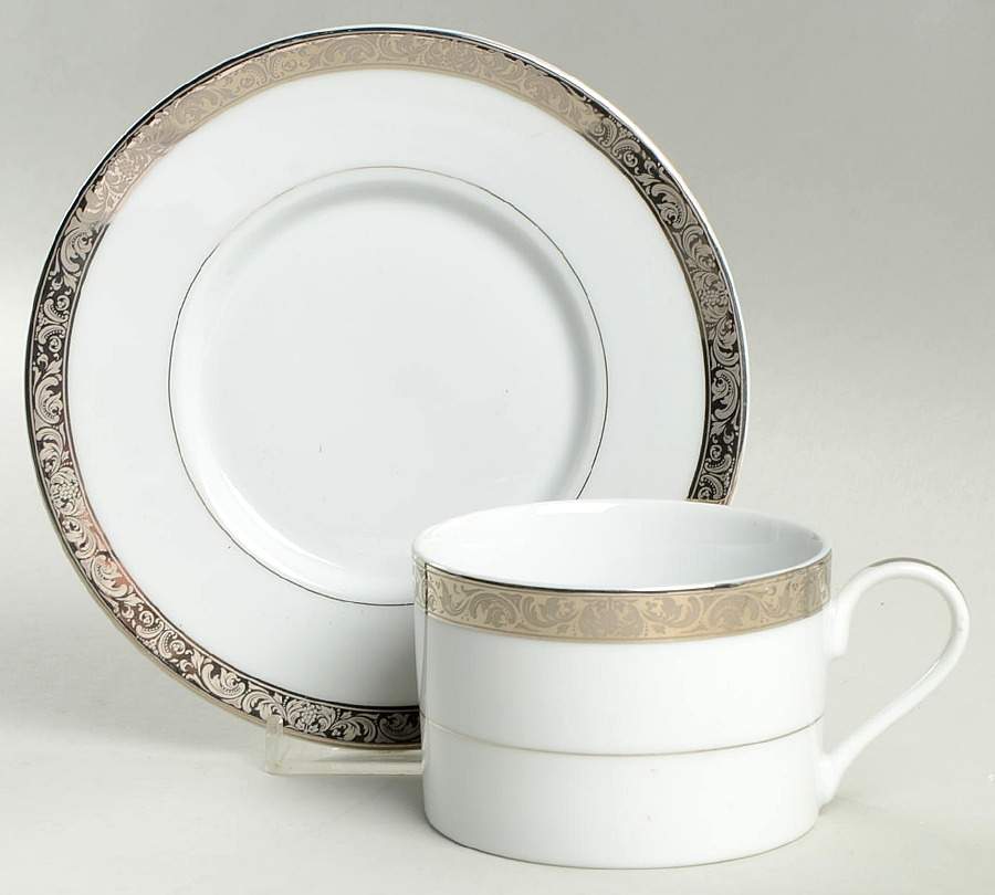 Windsor Platinum Flat Cup & Saucer Set by American Atelier-1