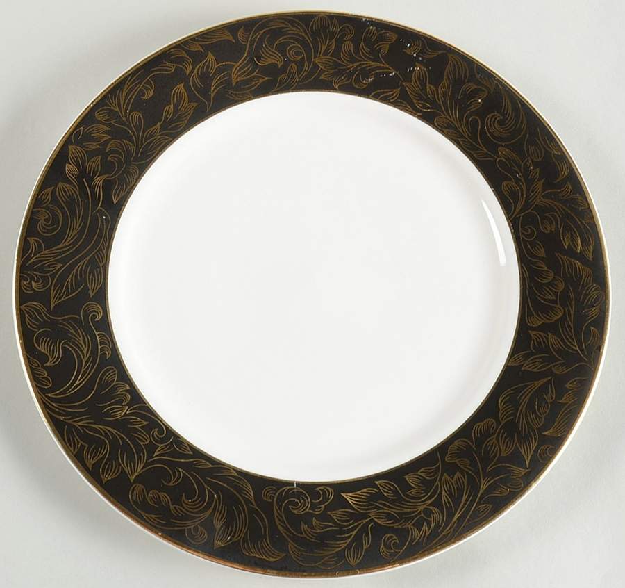 Courtyard Black Dinner Plate by American Atelier-1