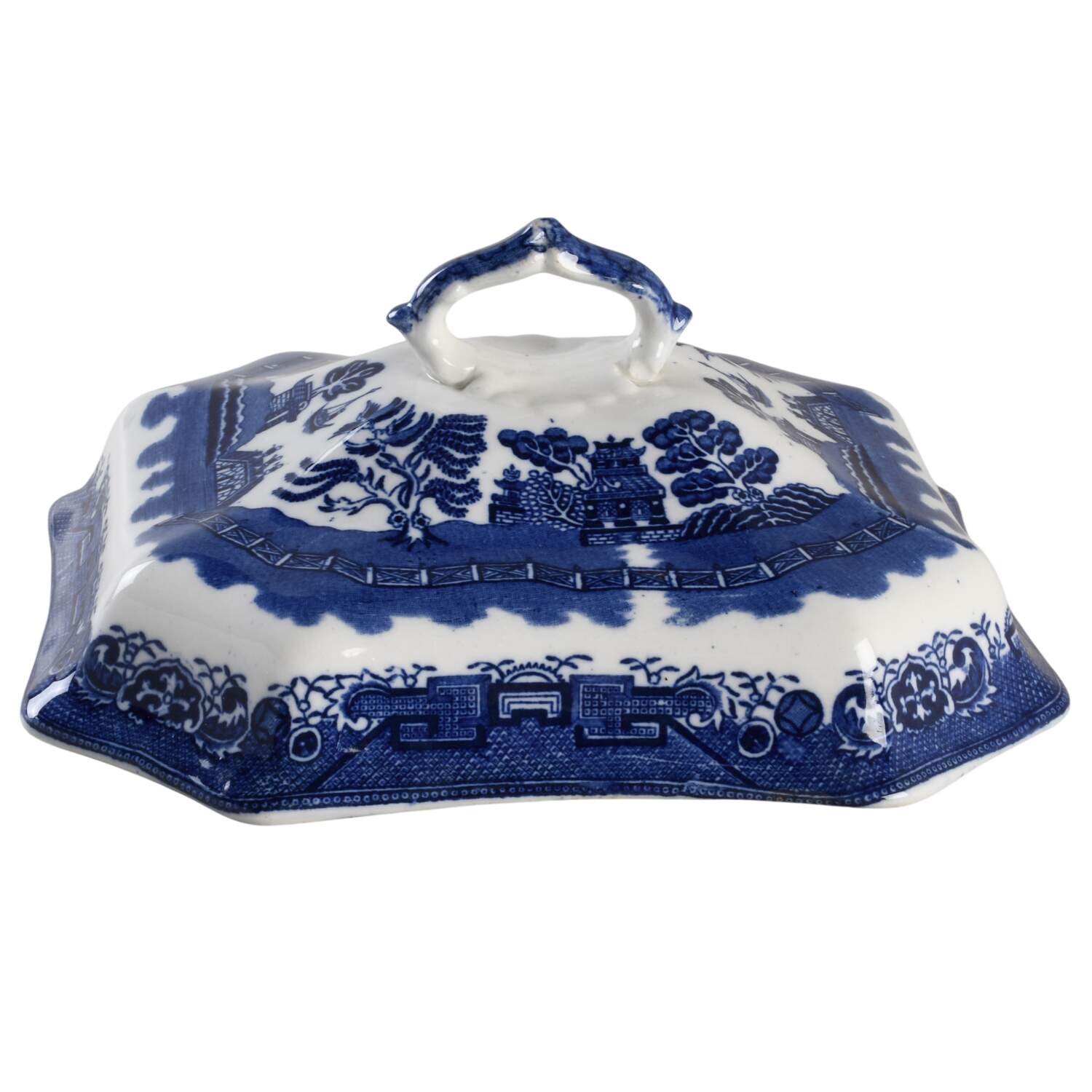 Willow Blue (Scalloped) Lid for Rectangular Vegetable by Allerton's-1