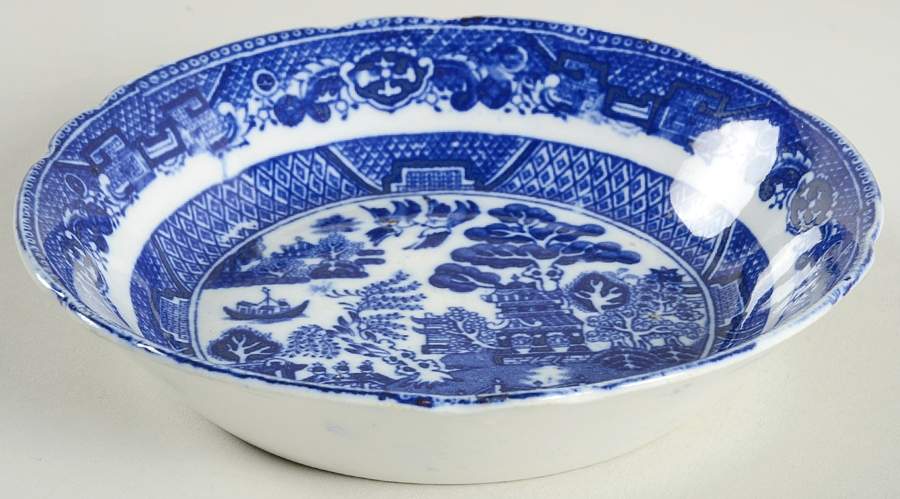 Willow Blue (Scalloped) Fruit/Dessert (Sauce) Bowl by Allerton's-1