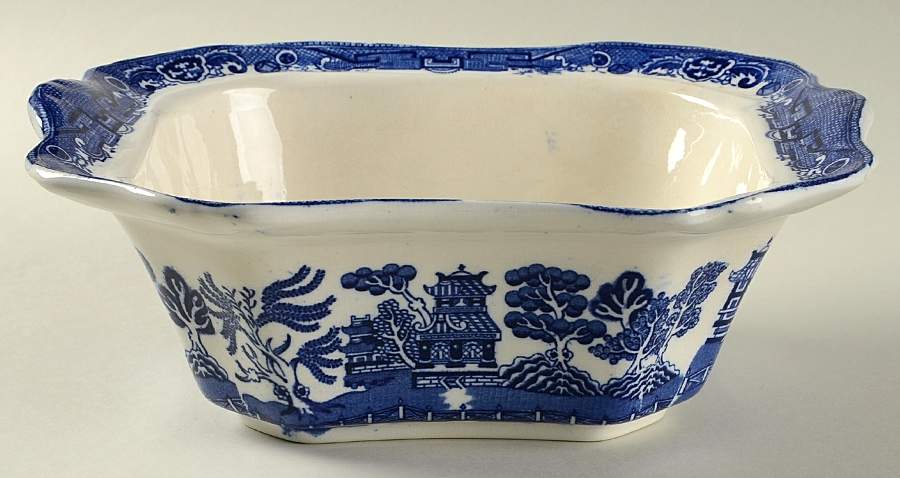 Willow Blue (Scalloped) Square Vegetable No Lid by Allerton's-1