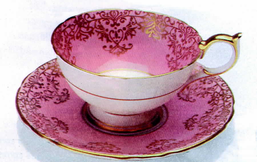 1522 Footed Cup & Saucer Set by John  Aynsley & Sons-1