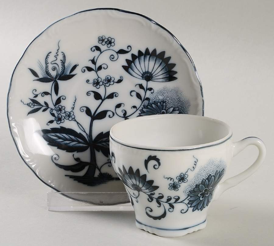 Blue Onion Flat Demitasse Cup & Saucer Set by Arnart-1