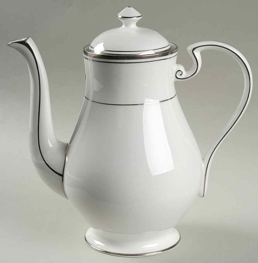 Corona Platinum Coffee Pot & Lid by John  Aynsley & Sons-1