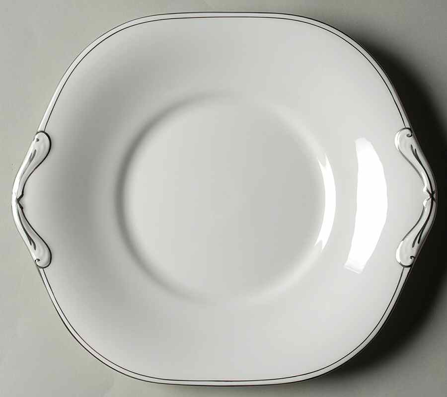Corona Platinum Square Handled Cake Plate by John  Aynsley & Sons-1