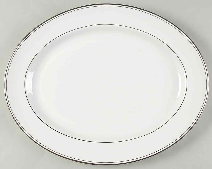 Corona Platinum 15" Oval Serving Platter by John  Aynsley & Sons-1