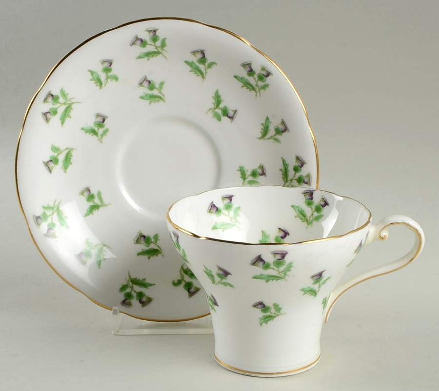 15287 (Scalloped) Flat Cup & Saucer Set by John  Aynsley & Sons-1