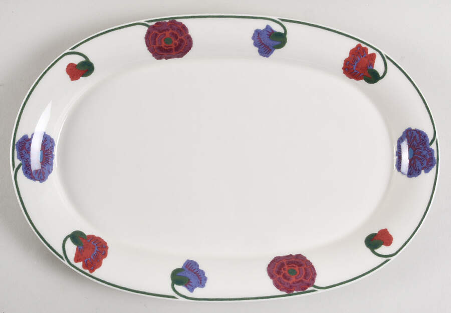 Illusia 14" Oval Serving Platter by Arabia of Finland-1