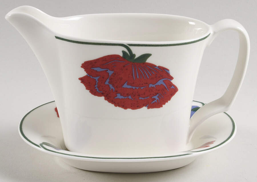 Illusia Gravy Boat & Underplate by Arabia of Finland-1