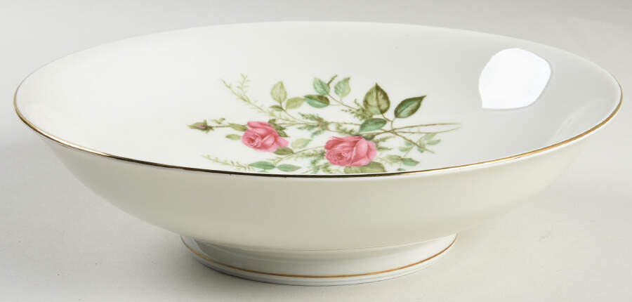 Moosrose (Gold Trim) 9" Round Vegetable Bowl by Alka-1