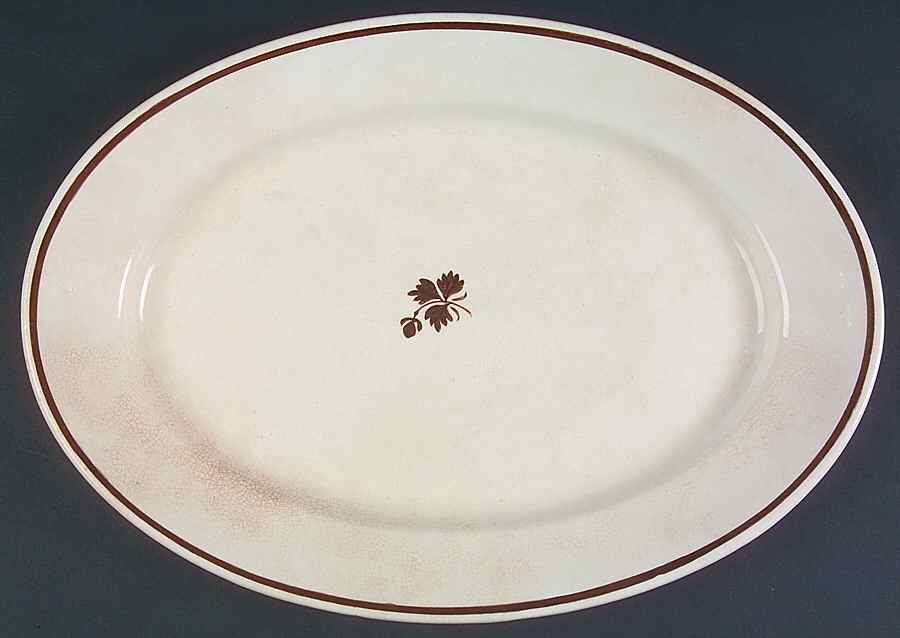 Tea Leaf (Smooth, Not Embossed Rim) 15" Oval Serving Platter by Anthony Shaw-1