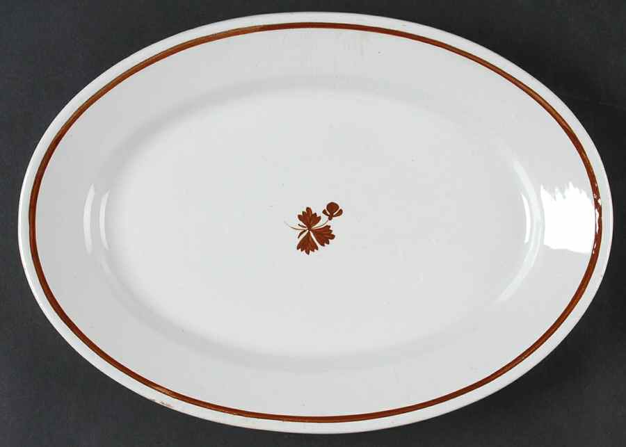 Tea Leaf (Smooth, Not Embossed Rim) 11" Oval Serving Platter by Anthony Shaw-1