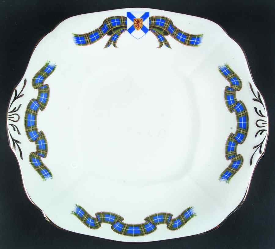 Nova Scotia Tartan Square Handled Cake Plate by Adderley-1