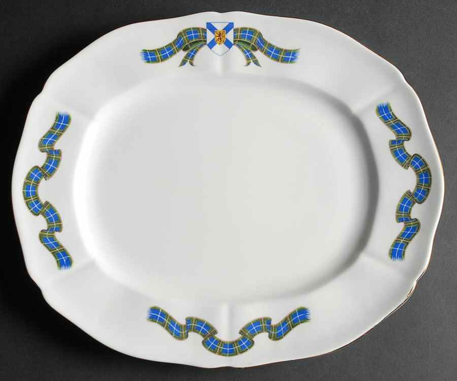 Nova Scotia Tartan 13" Oval Serving Platter by Adderley-1