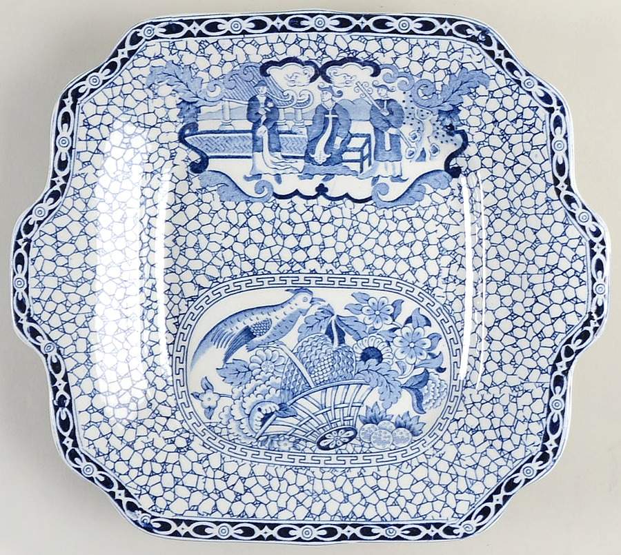 Chinese Bird Square Handled Cake Plate by Adams China-1