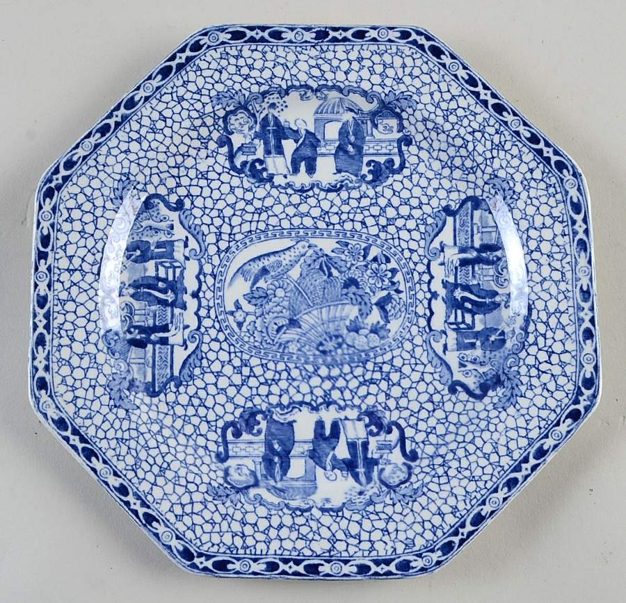 Chinese Bird Octagonal Cake Plate by Adams China-1