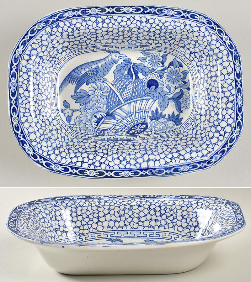 Chinese Bird 9" Oval Vegetable Bowl by Adams China-1